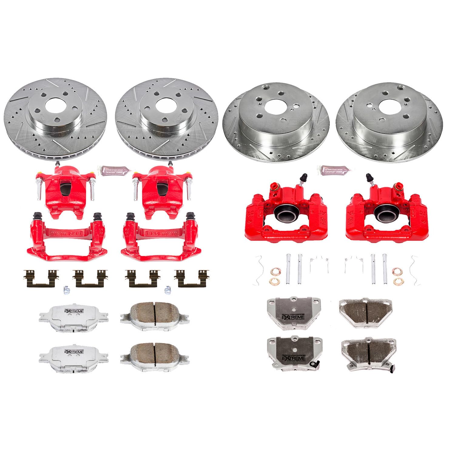 Power Stop Z26 KC2314-26 Front & Rear Street Warrior Brake Kit For Toyota Celica 2000-2002 [Model Specific]
