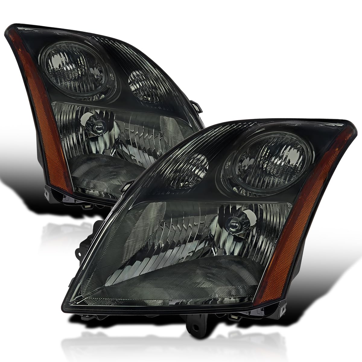 Smoke SPEC-D TUNING Headlights Compatible with 2007-2009 Nissan Sentra, Left + Right Pair Headlamps Assembly