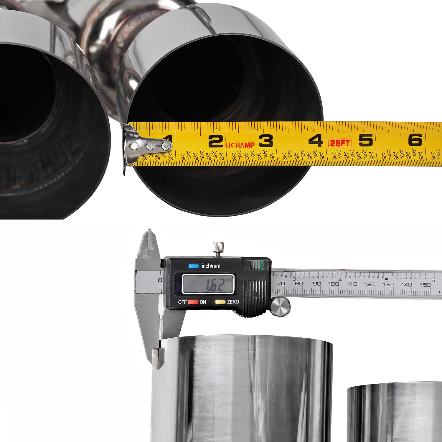 4" Spec-D Tuning Stainless Steel Quad Tip Catback Exhaust System Compatible with 2015-2021 Subaru WRX STI