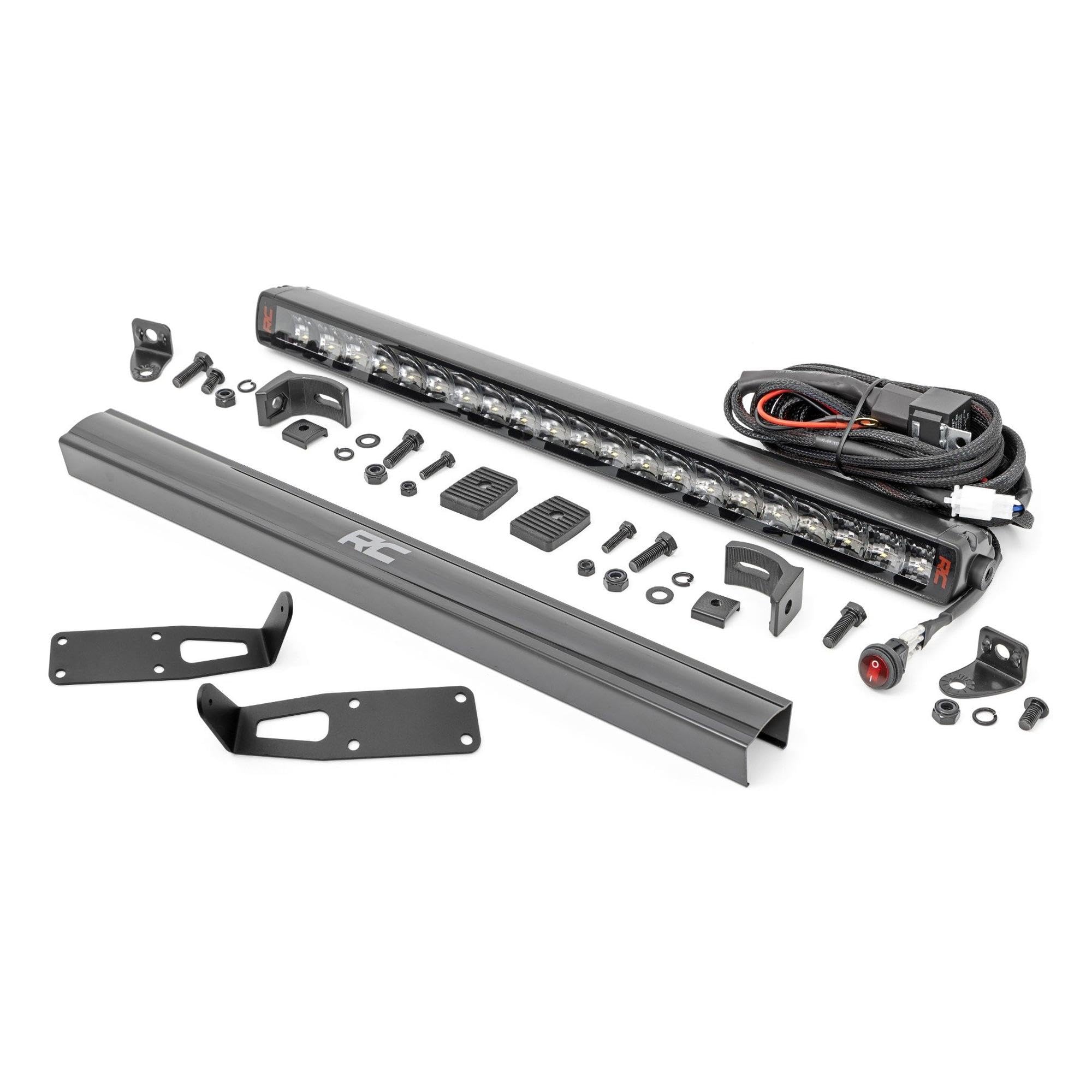 20" Rough Country LED Light Bar Kit for Ram 2500/3500 (2010-2018) - Bumper Mount, 105W Spectrum Series, 9,450 Lumens, Combo Spot & Flood Beam