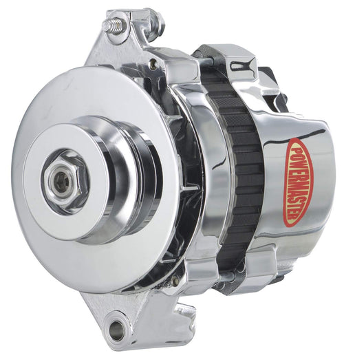 18062 Powermaster Chrome GM CS121 One Wire Alternator 100A