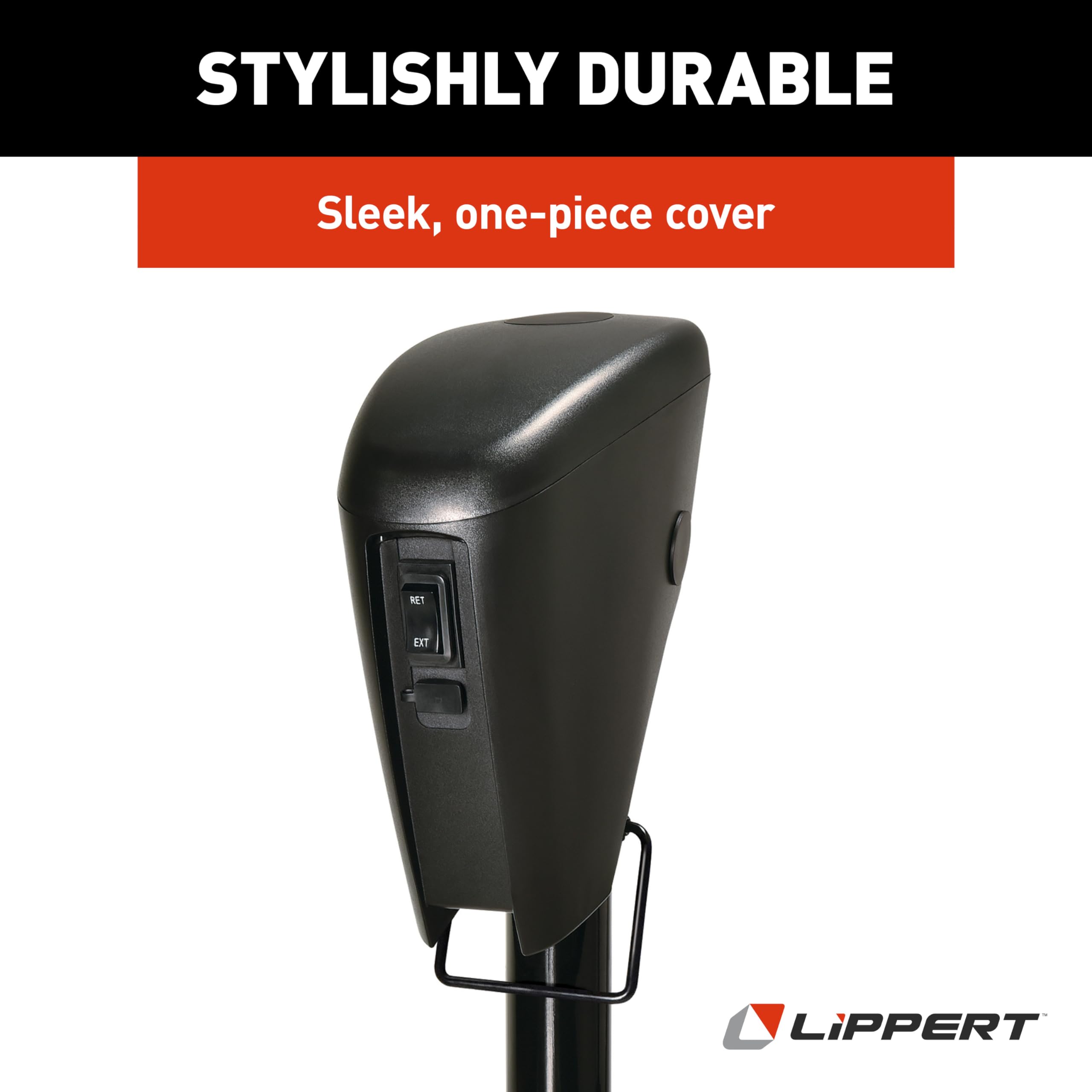 Power Stance Tongue Jack - Lippert Components with Optional 2-Way to 7-Way powering System for RVs