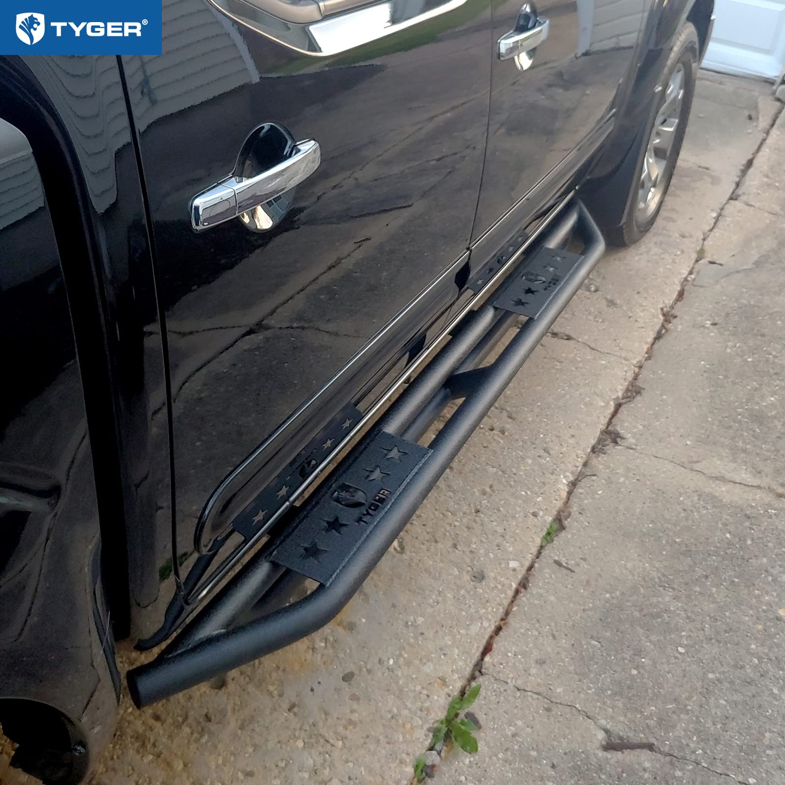 Tyger Auto Compatible Star Armor with 2005-2025 Nissan Frontier | Crew Cab | TG-AM2N20158 | Side Step Rails Nerf Bars Running Boards