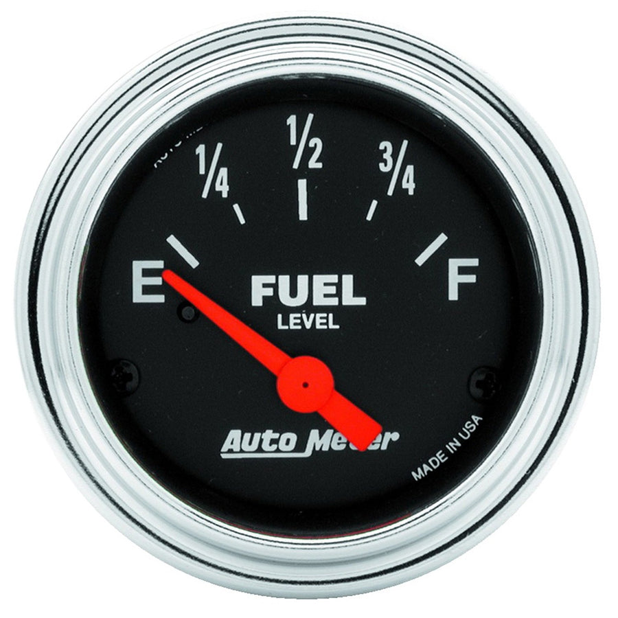 Electric Fuel Level Gauge Auto Meter 2516 Traditional Chrome