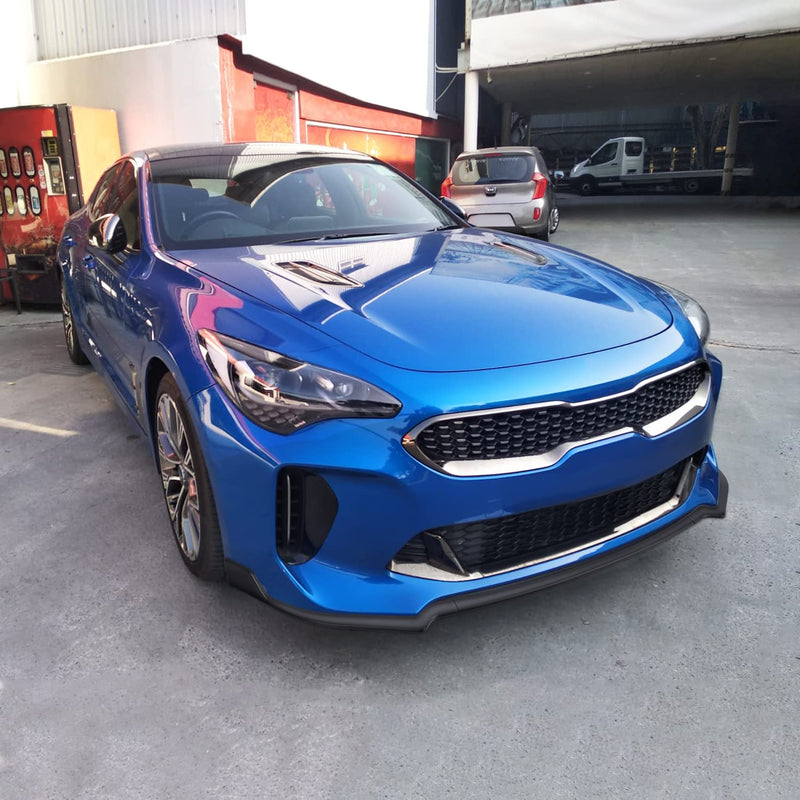 Matte Black Spec-D Tuning Front Bumper Lip Splitter Spoiler 3PC Compatible with 2018-2021 Kia Stinger