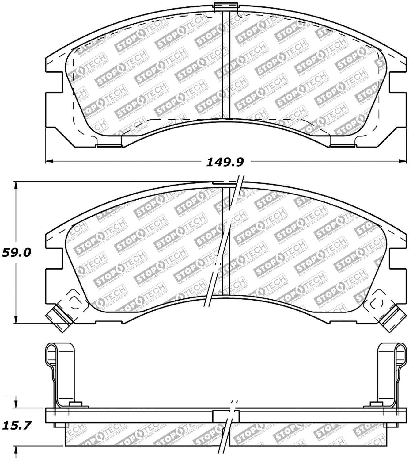 Brake Pads StopTech 305.05300 Street Select with Hardware
