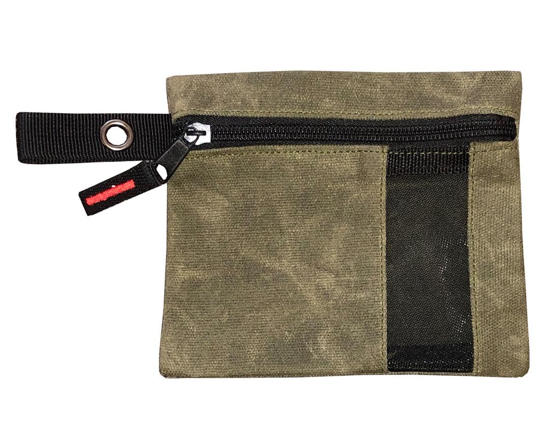 Overland Vehicle Systems 3-Bag Small Size Set of Storage Bags with Mesh Windows- #12 Waxed Canvas - Infused with Paraffin Wax Waterproofing - Universal For, Tools, Automotive, and more!