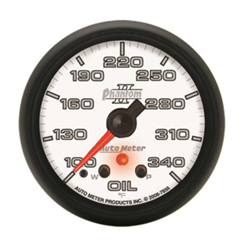 Auto Meter Phantom II 2-5/8" 100-340 Degree F Full Sweep Electric Oil Temperature Gauge 7856