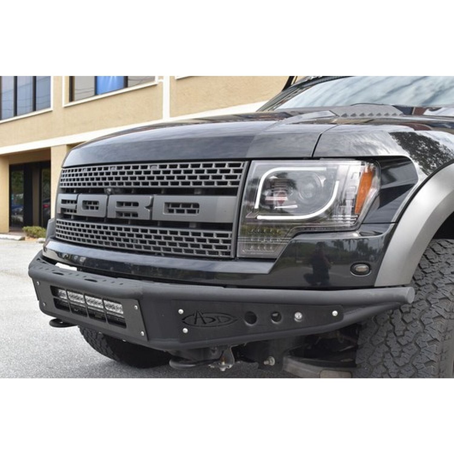 LED Fender & Front Grill Light Kit Ford RAPTOR 09-14 - (7-Piece Set) w/ 5 AMBER LED Forward-Facing Lights & 2 RED Rear-Facing Lights - Smoked Lens w/ Black Trim