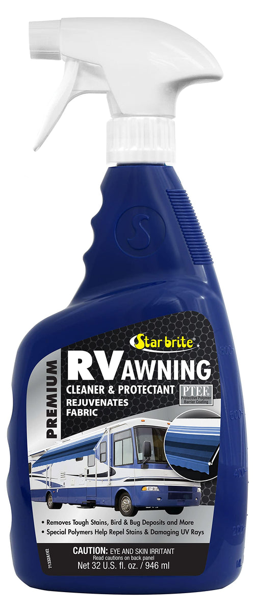 Premium STAR BRITE RV Awning Cleaner & Protectant Spray - Powerful Stain Remover for Fabric & Vinyl Awnings, Ideal for Outdoor Furniture & RV Fabrics - 32 OZ (071332)