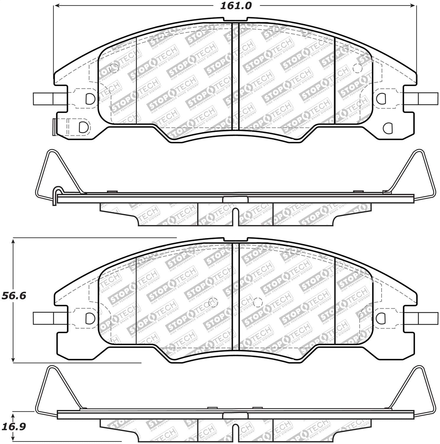 Brake Pads StopTech 305.13390 Street Select with Hardware