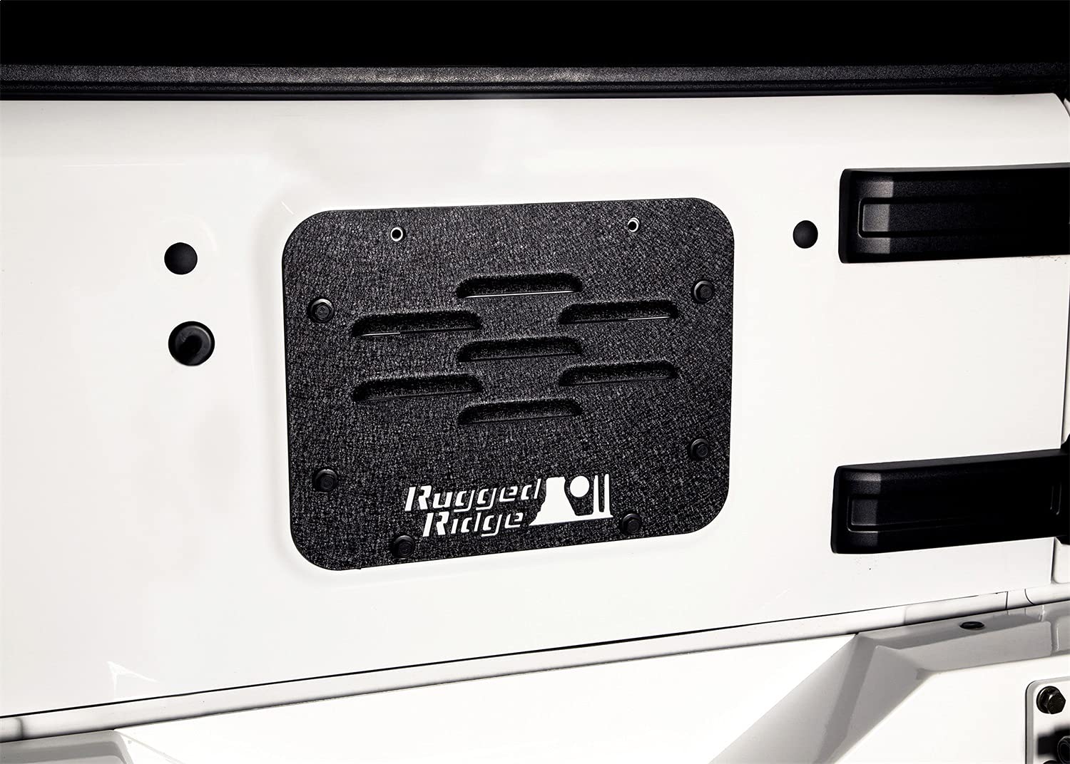Rugged Ridge Delete Plate Tire Carrier | Black, Vented | 11586.10 | Fits 2007-2018 Jeep Wrangler JK