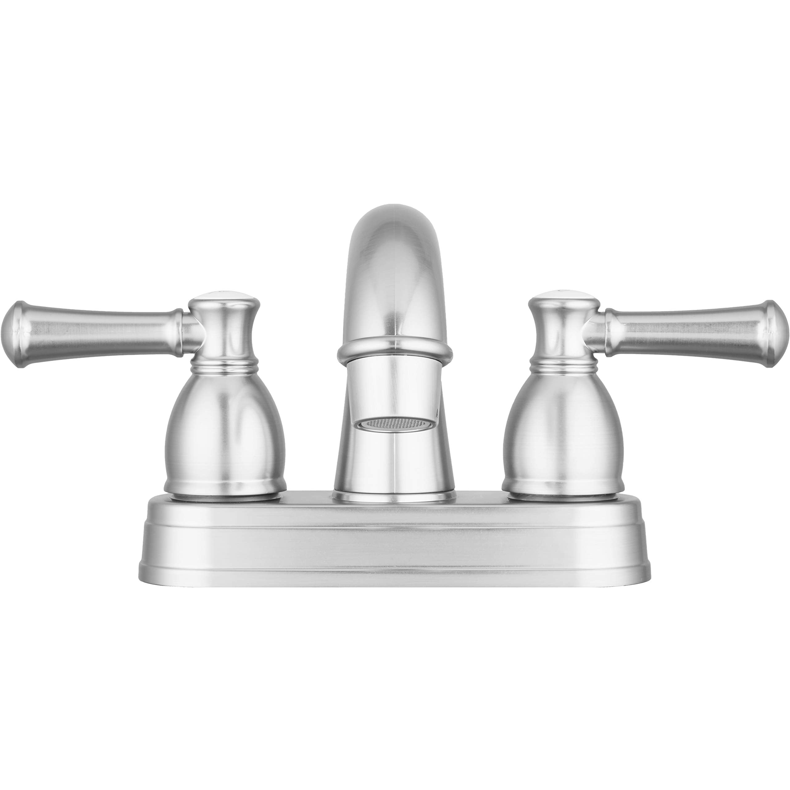 Dura Faucet Two Handle Arc Spout Bathroom Faucet RV (Brushed Satin Nickel) - for Recreational Vehicles, Motorhomes, Travel Trailers and More