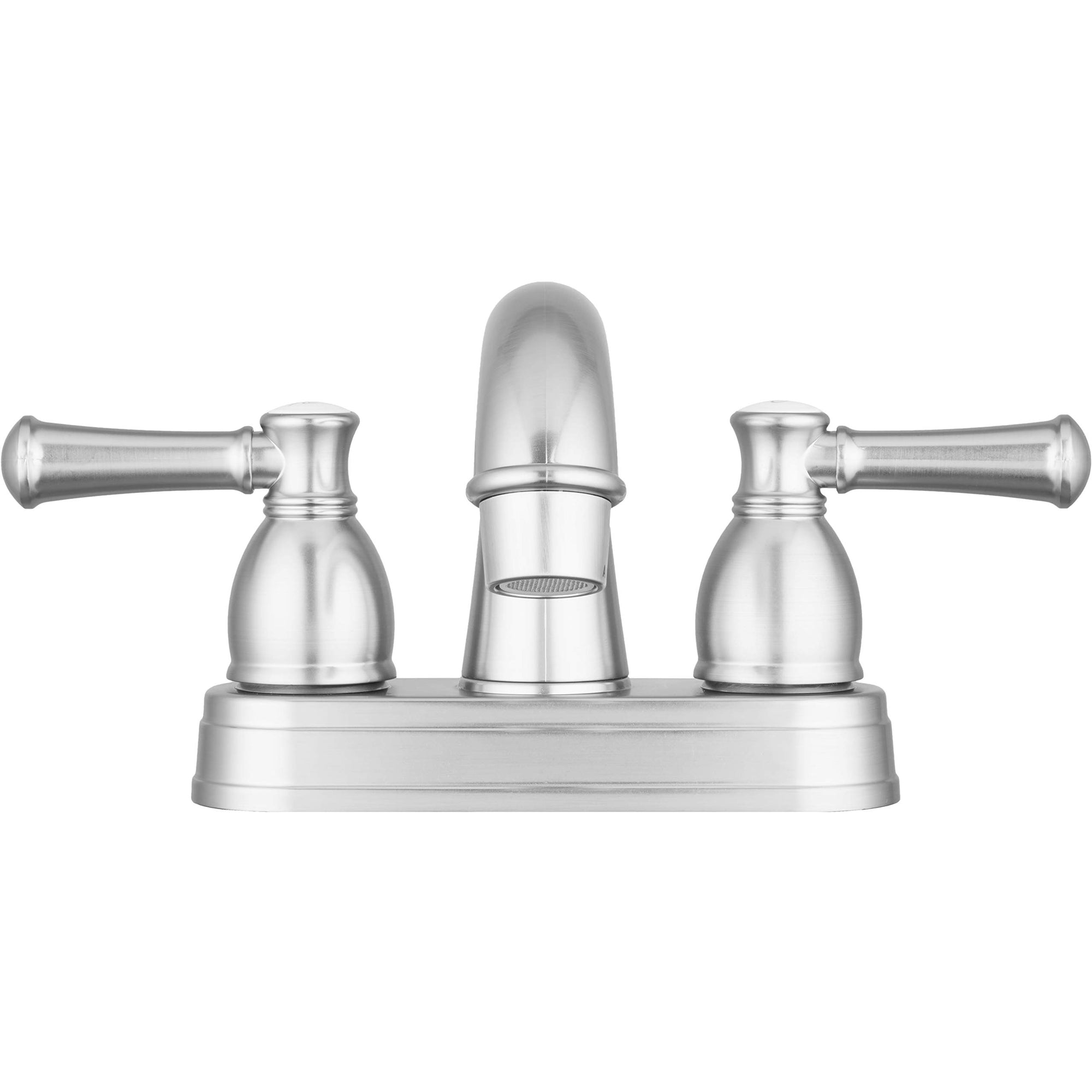 Dura Faucet Two Handle Arc Spout Bathroom Faucet RV (Brushed Satin Nickel) - for Recreational Vehicles, Motorhomes, Travel Trailers and More