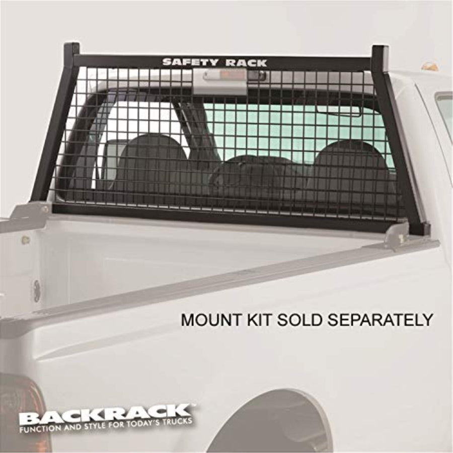 BACKRACK RealTruck Half Safety Rack Frame Only | Black, No Drill | 148SM | 2001-2025 Chevrolet/GMC Silverado/Sierra 2500/3500HD; 2017-2025 Dodge RAM 1500/2500/3500; 2004-2025 Nissan Titan & Others