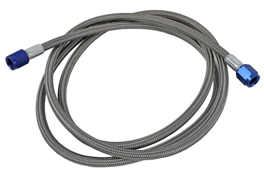 Fragola Performance Systems #4 Hose Assembly Str X Str 72" Nuts Nitrous Supply Line (6 Feet) Blue