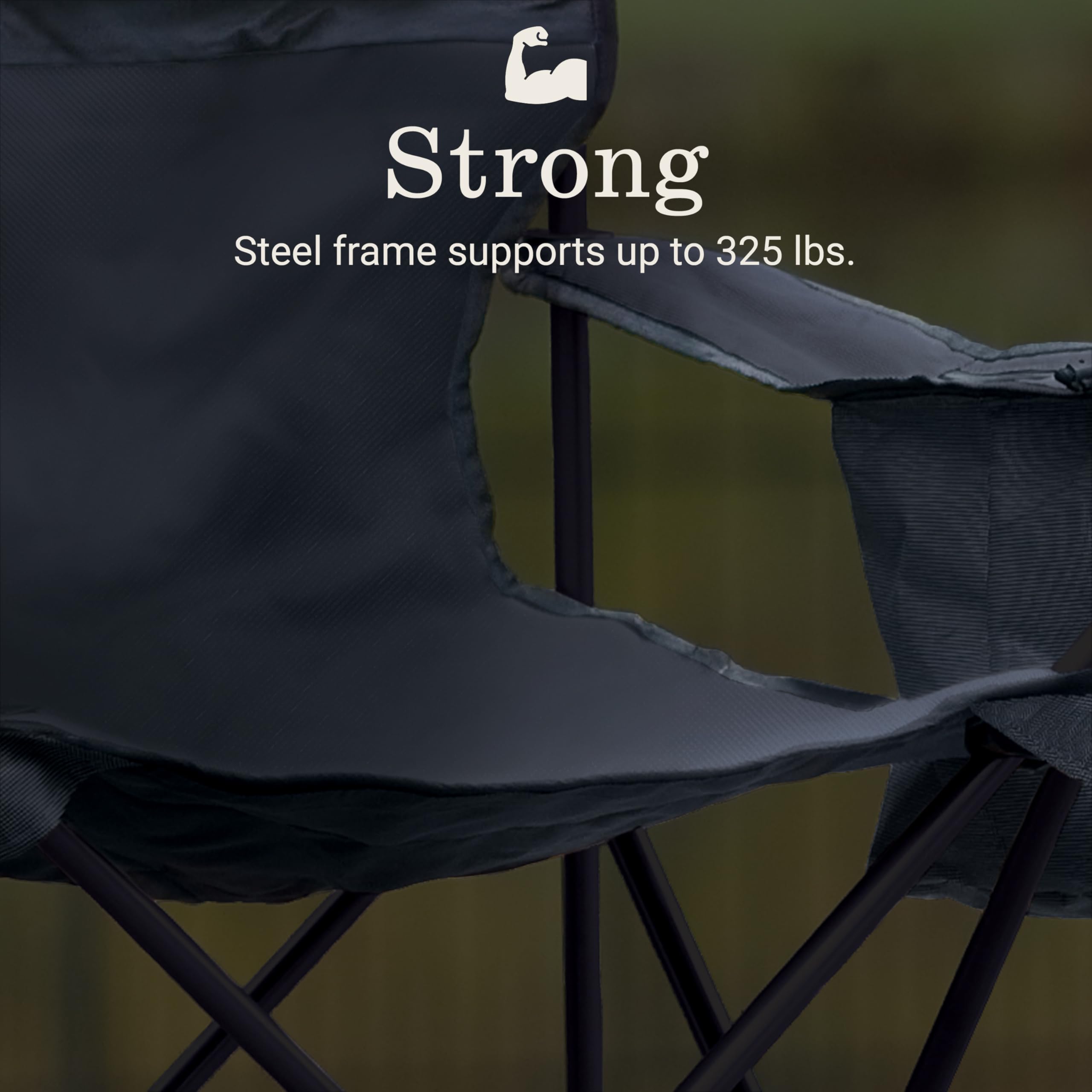 Coleman Camping Chair Portable with 4-Can Cooler, Cushioned Seat & Back with Side Pockets & Cup Holder, Carry Bag Included, Great for Camping, Tailgating, Firepits, Patio, & More