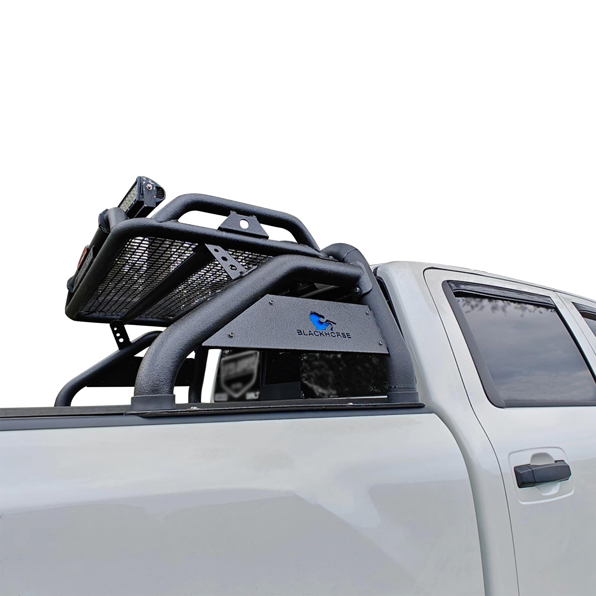 Atlas Roll Bar Black Black Horse Compatible with 17-24 Titan/XD|11-24 Ram 2500/3500|19-24 Ram 1500|00-24 Ford F-150|01-06 Silverado/Sierra 3500|07-24 Silverado 3500 HD|07-24 Tundra-RB-BA2B