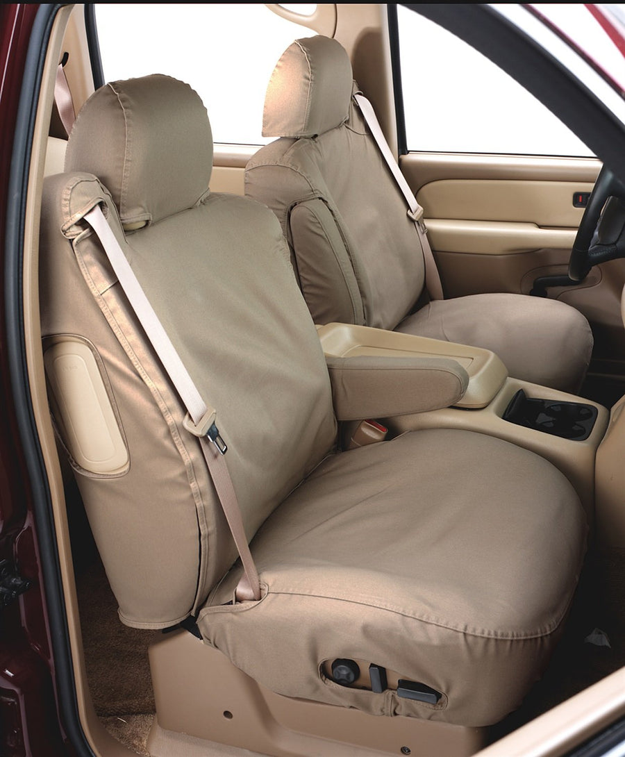 Covercraft SeatSaver Custom Fit Front Row Seat Cover for Select Porsche Cayenne Models - Polycotton (Taupe)
