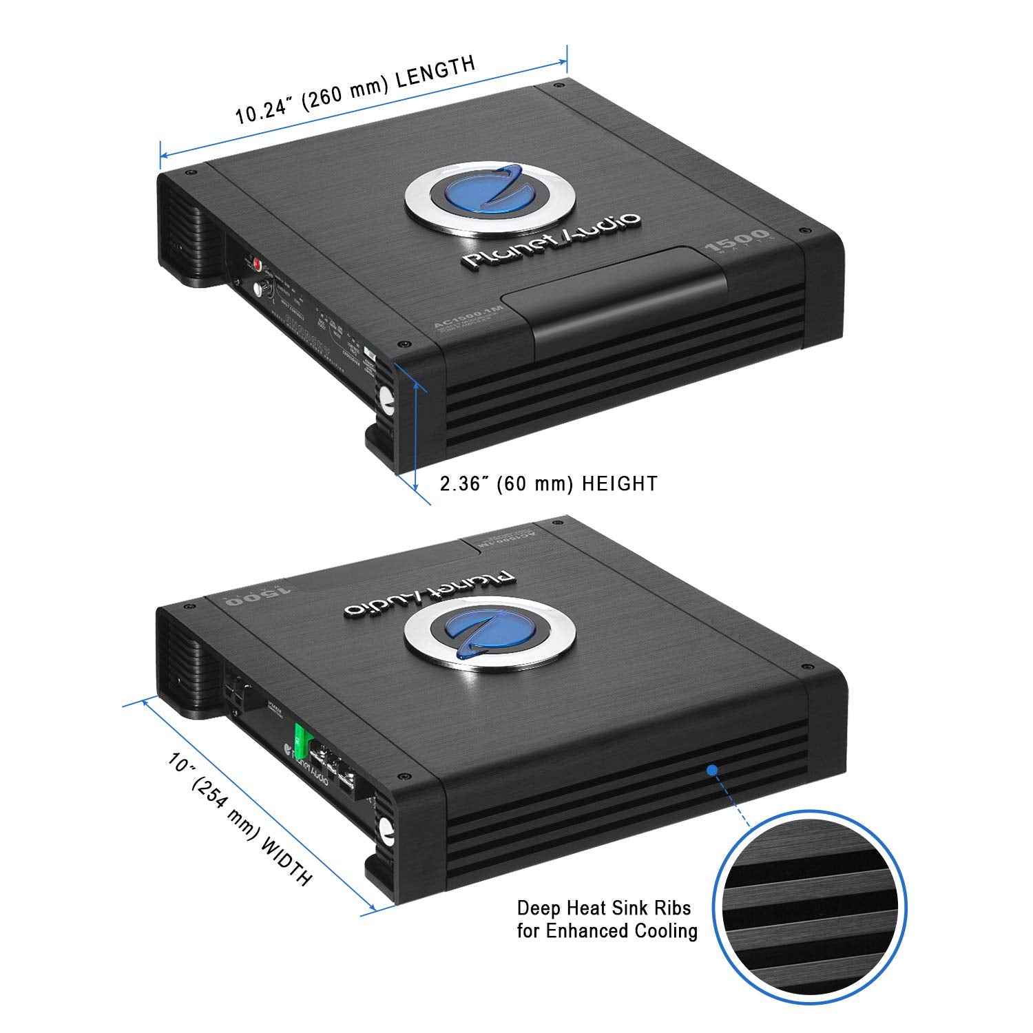 Anarchy Series Planet Audio AC1500MK Monoblock Class A/B Car Amplifier and 8 Gauge Wiring Kit - 1500 High Output, Hook Up to Subwoofer for Bass