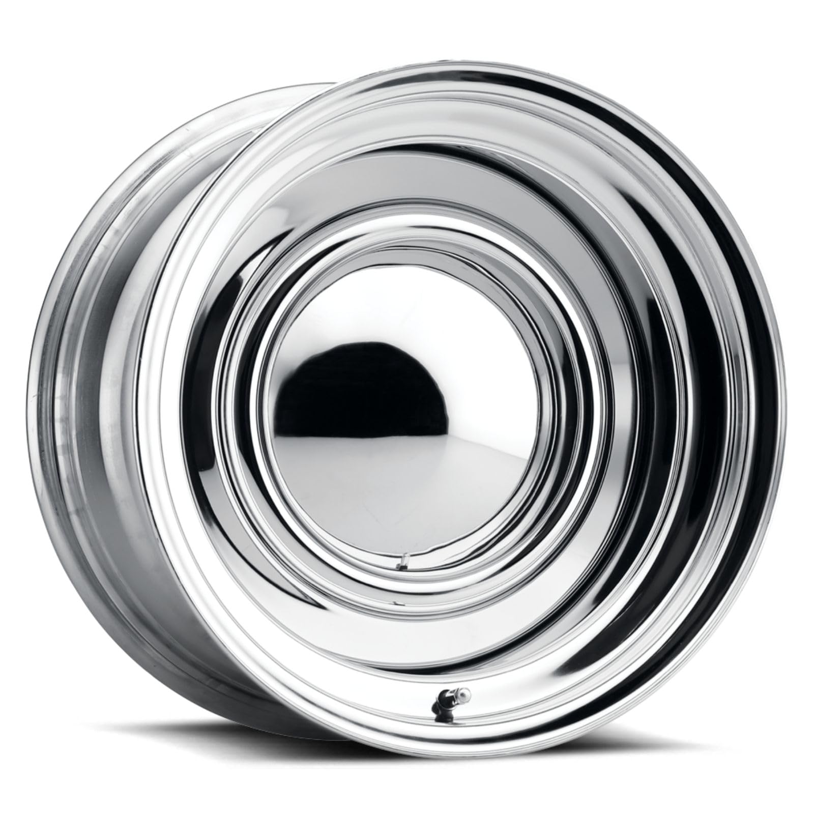 CHROME SMOOTHIE Allied Wheel Components 15X8 4X130 (4.25"BS) w/CAP
