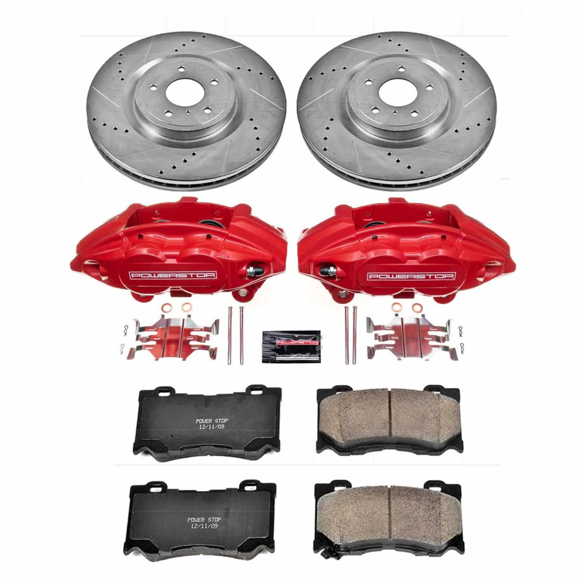 Power Stop Z23 Evolution Sport Brake Kit KC2915A with Calipers For FX50, G37, M, M37, M56, Q50, Q60, Q60, Q70, Q70L, Q, 370Z [Model Specific]