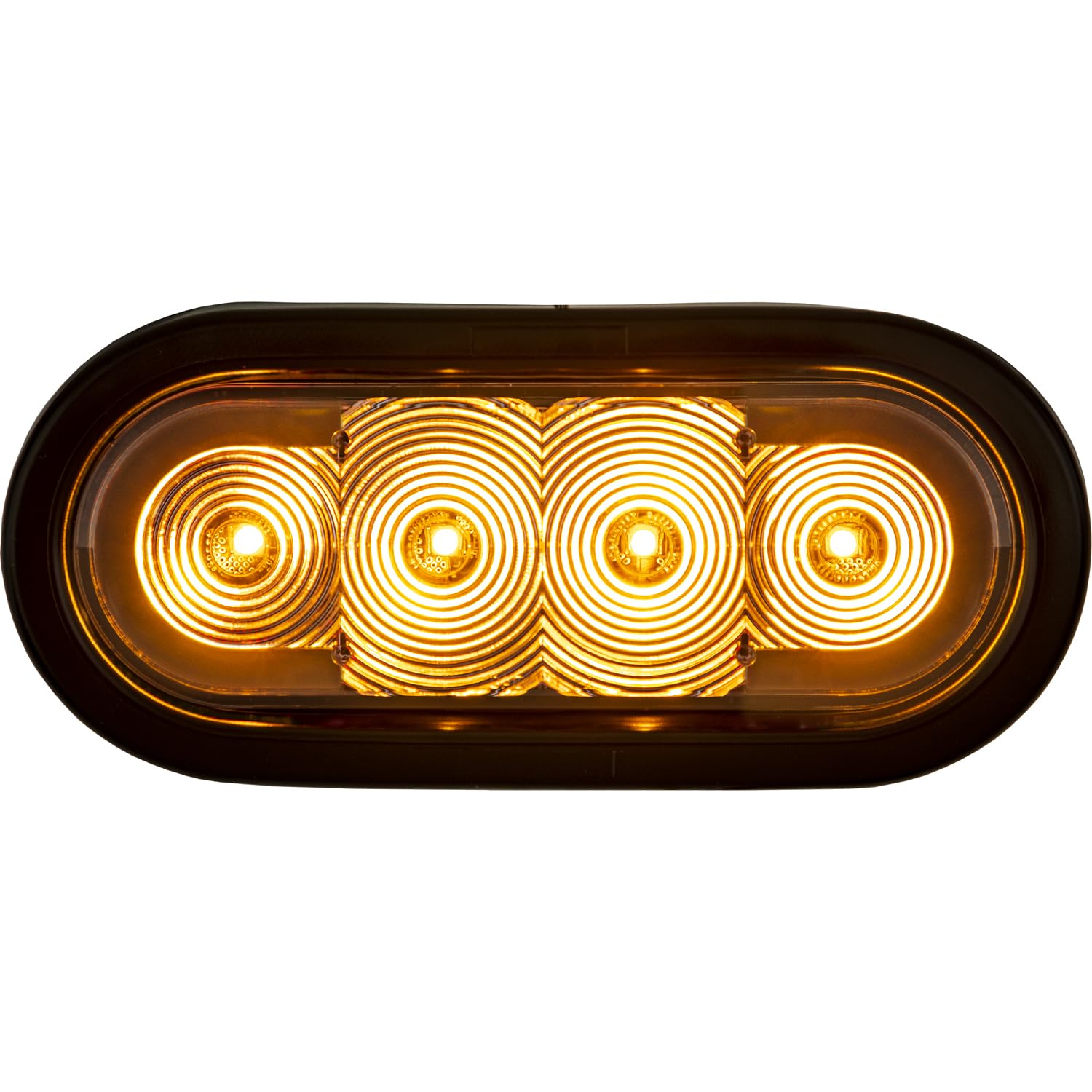 SL62CA Buyers Products - 6 Inch LED Oval Strobe Light for Trucks, Emergency & Trailer Lights – Amber LEDs with Clear Lens, SAE J595 Class 1, IP67 Waterproof, 12–24V, 5-Year Warranty