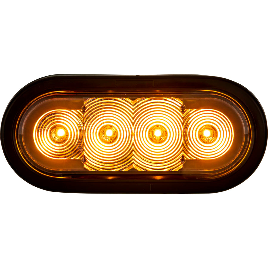 SL62CA Buyers Products - 6 Inch LED Oval Strobe Light for Trucks, Emergency & Trailer Lights – Amber LEDs with Clear Lens, SAE J595 Class 1, IP67 Waterproof, 12–24V, 5-Year Warranty