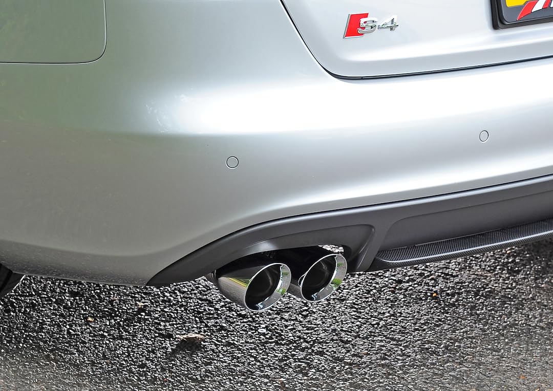 AWE Downpipes and Exhausts for Audi B8.5 S4 - 90mm / Track Edition / 4 - Chrome Silver