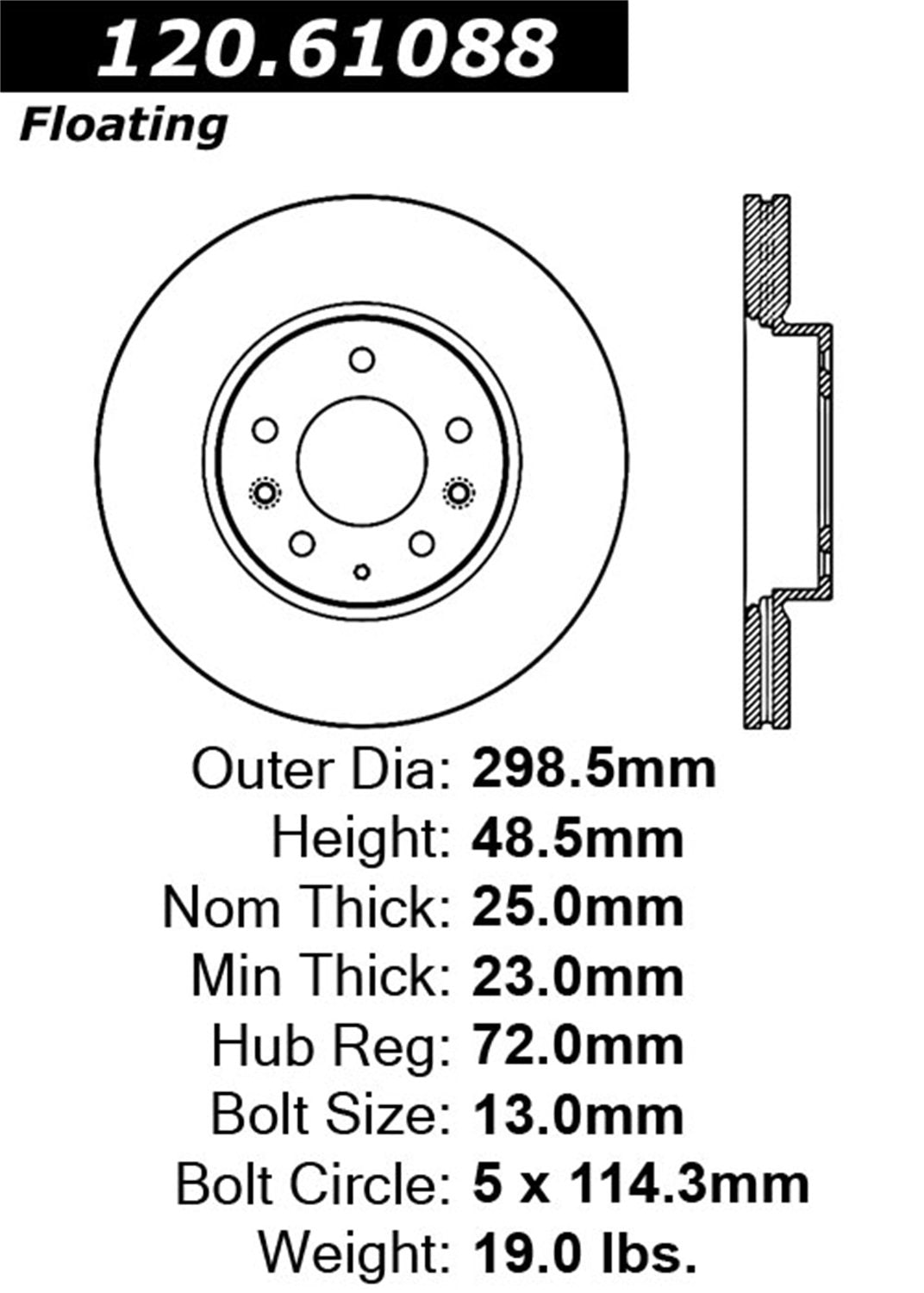 Sport StopTech 128.61088L Cross Drilled Brake Rotor (Front Left), 1 Pack