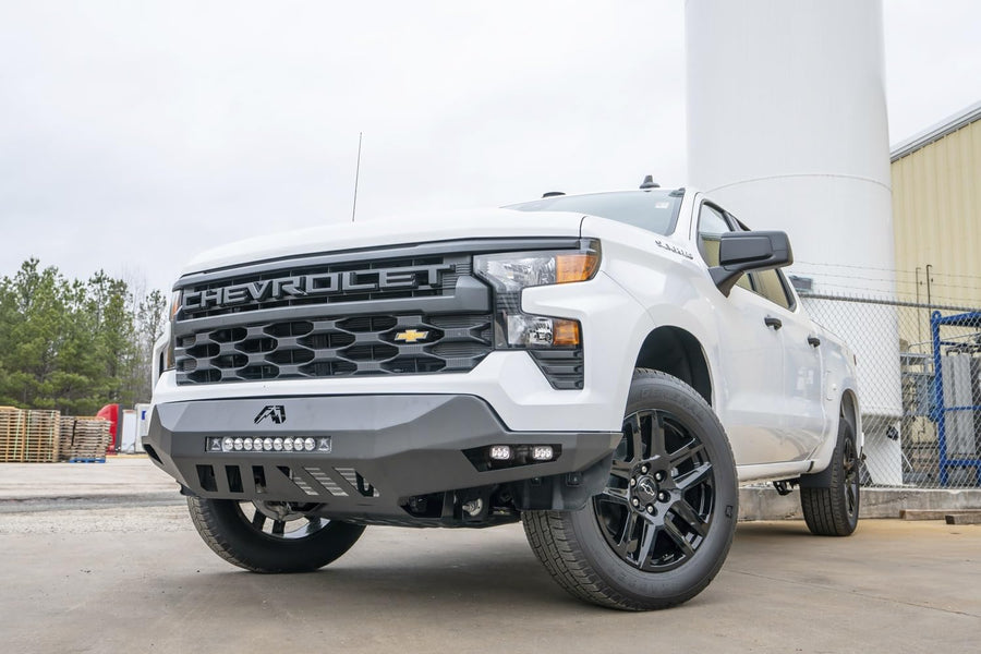 Fab Fours Vengeance CS22-D5661-1 Front Bumper fits 22-22 Chevrolet Silverado 1500 - w/No Guard - Black Powder Coat - For Mount LED Cube Lights