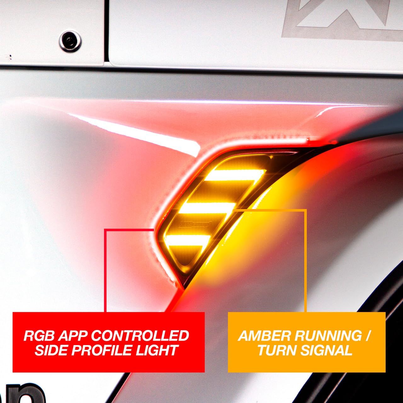 XK-Vent-RGB-JK Automotive RGB+Amber Fender Vent Light Turn Signal Running Light for Jeep JK | XKCHROME S