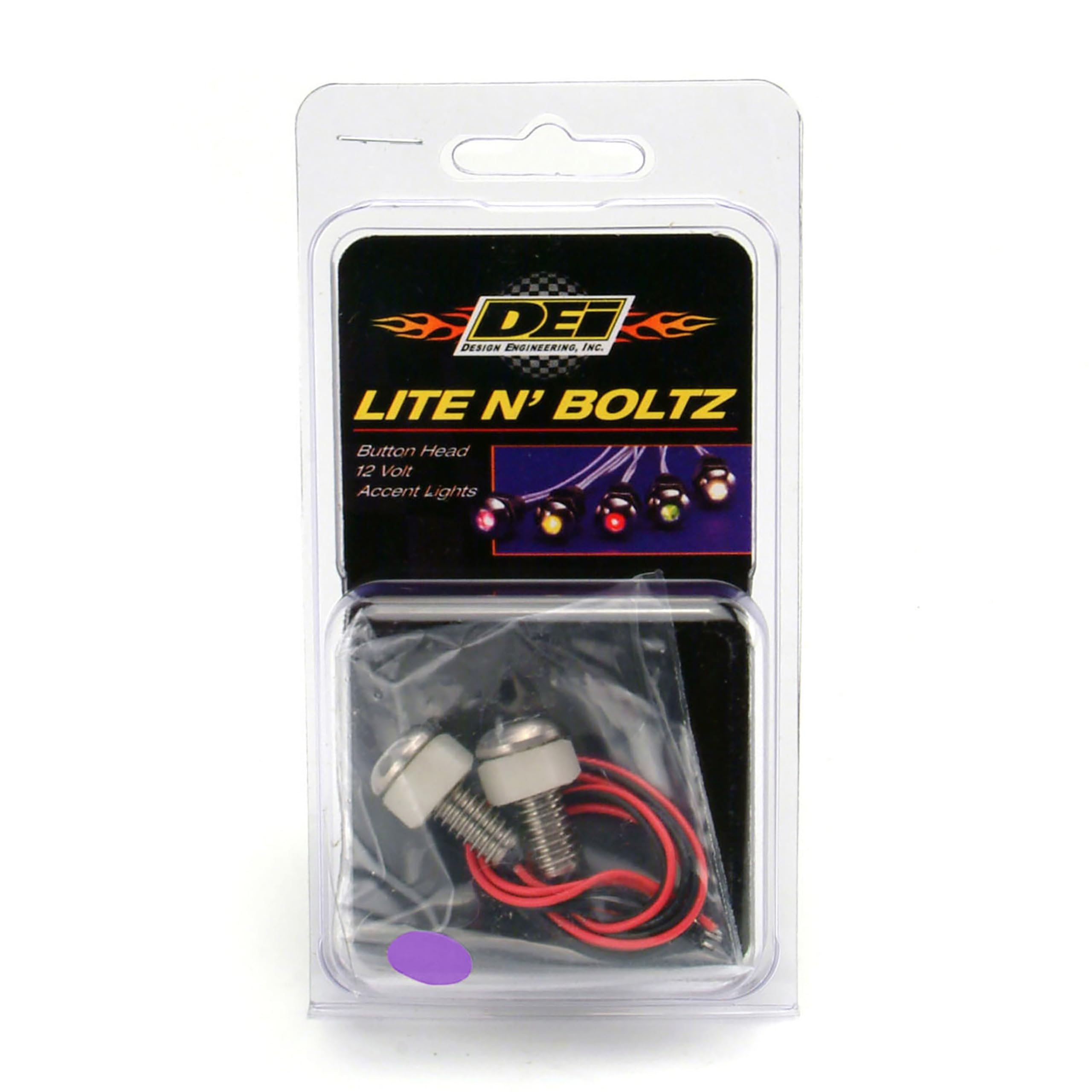 Design Engineering Lite'N Boltz 030308 Purple Accent Lighting - LED Lighted Button Head Bolts (Pack of 2)