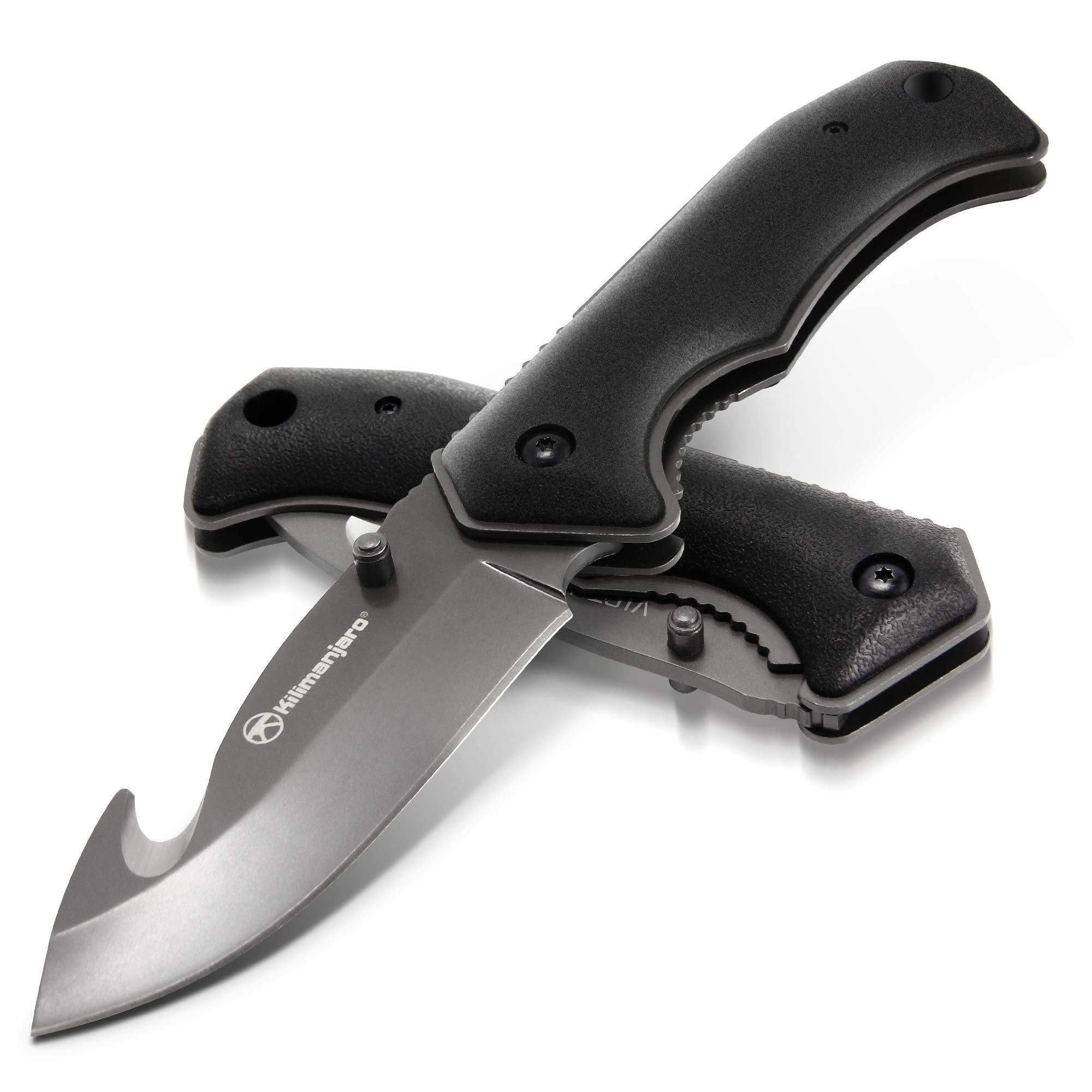Victus Kilimanjaro 8-Inch Hunting Knife with Gut Hook, Black