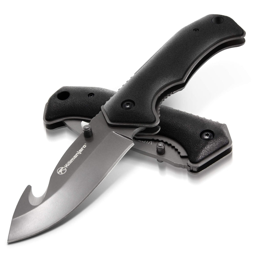 Victus Kilimanjaro 8-Inch Hunting Knife with Gut Hook, Black