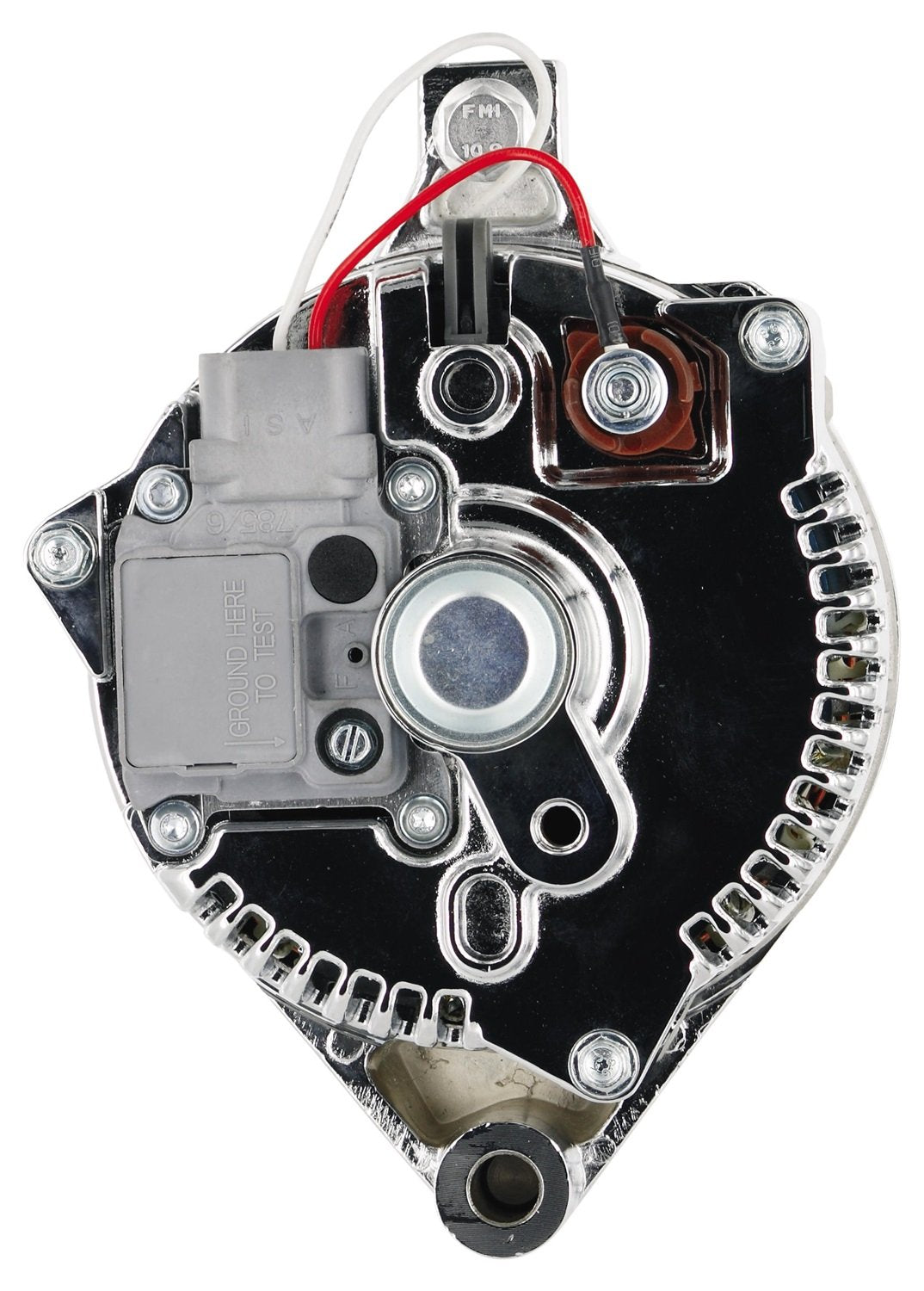 Alt Ford Powermaster 3G Chrome 120A 6 grv & 1V Pulley Small Frame Str MTG 1-Wire