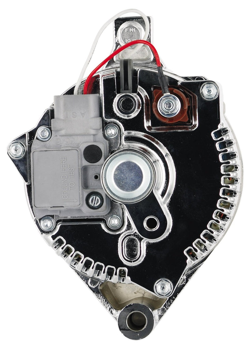 Alt Ford Powermaster 3G Chrome 120A 6 grv & 1V Pulley Small Frame Str MTG 1-Wire