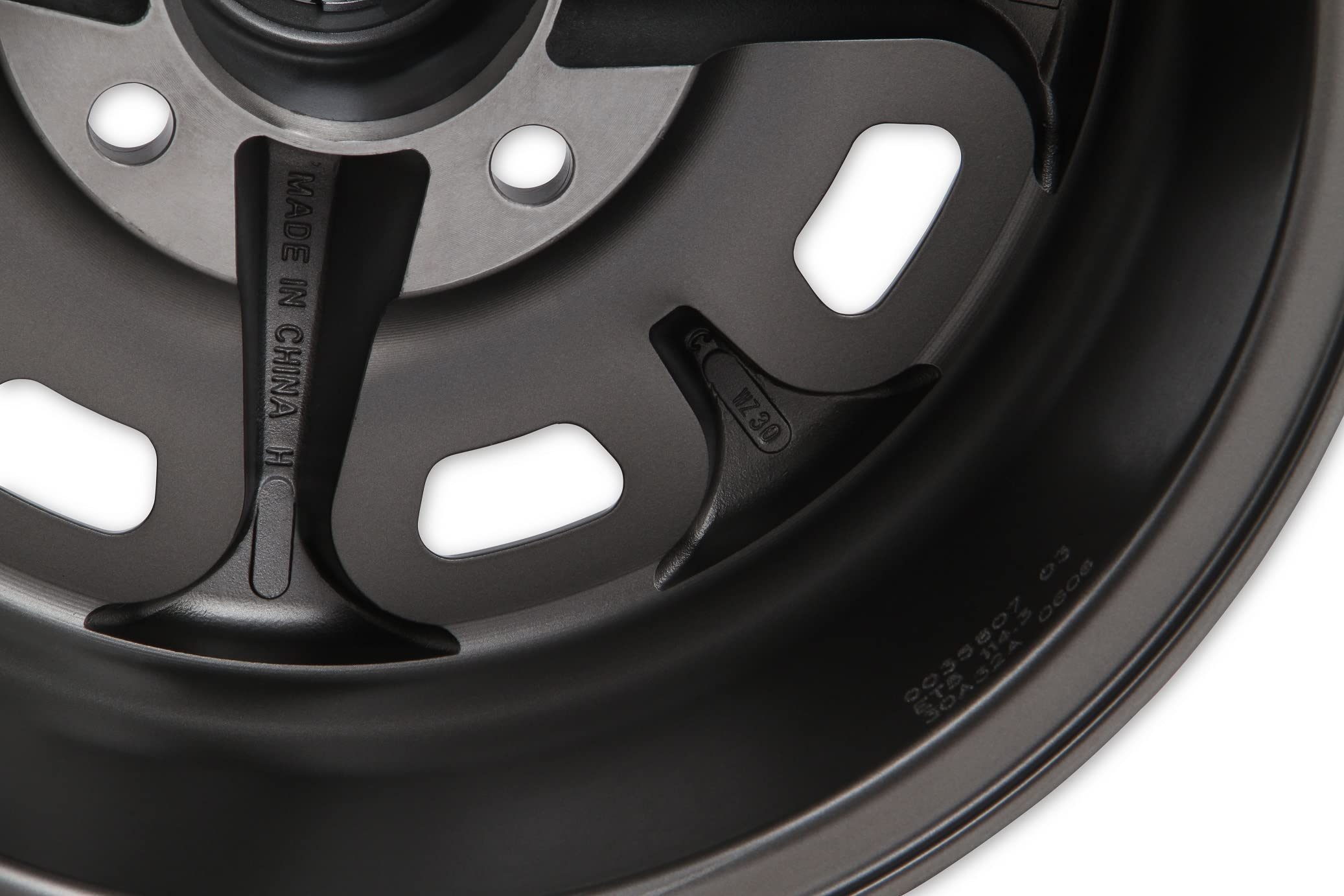 14 X 6 Drake Wheels Magnum 400, 4 On 4.5 Bp, 3.75" Bs, Charcoal/Machined