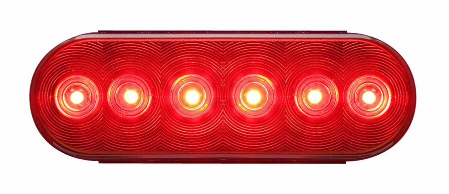 6-Diode Optronics Fleet Count 6" Oval Recessed LED Stop, Tail & Turn Trailer Light, Red