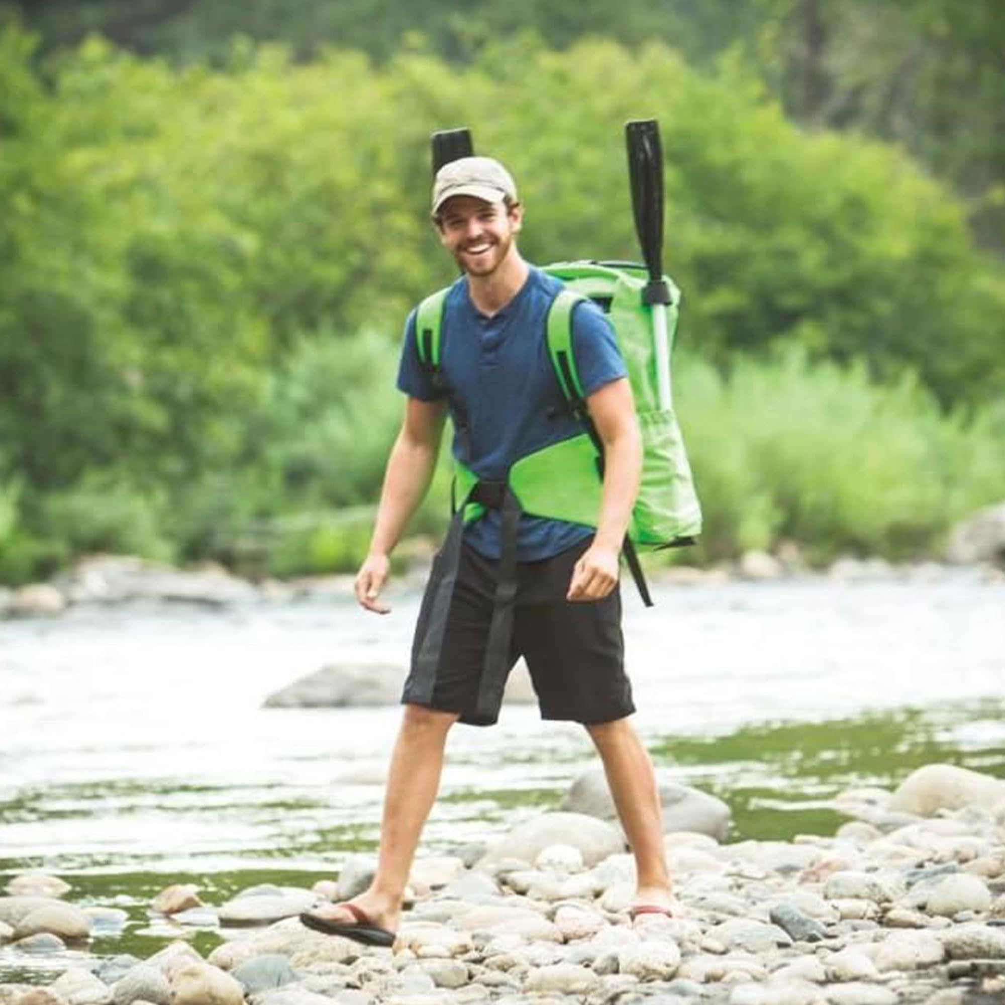 QuickPak Sevylor K5 24 Gauge PVC Polyester 1 Person Inflatable Kayak w/Hand Pump, Paddle, Double Lock Valves and Easy To Carry Backpack System, Gray