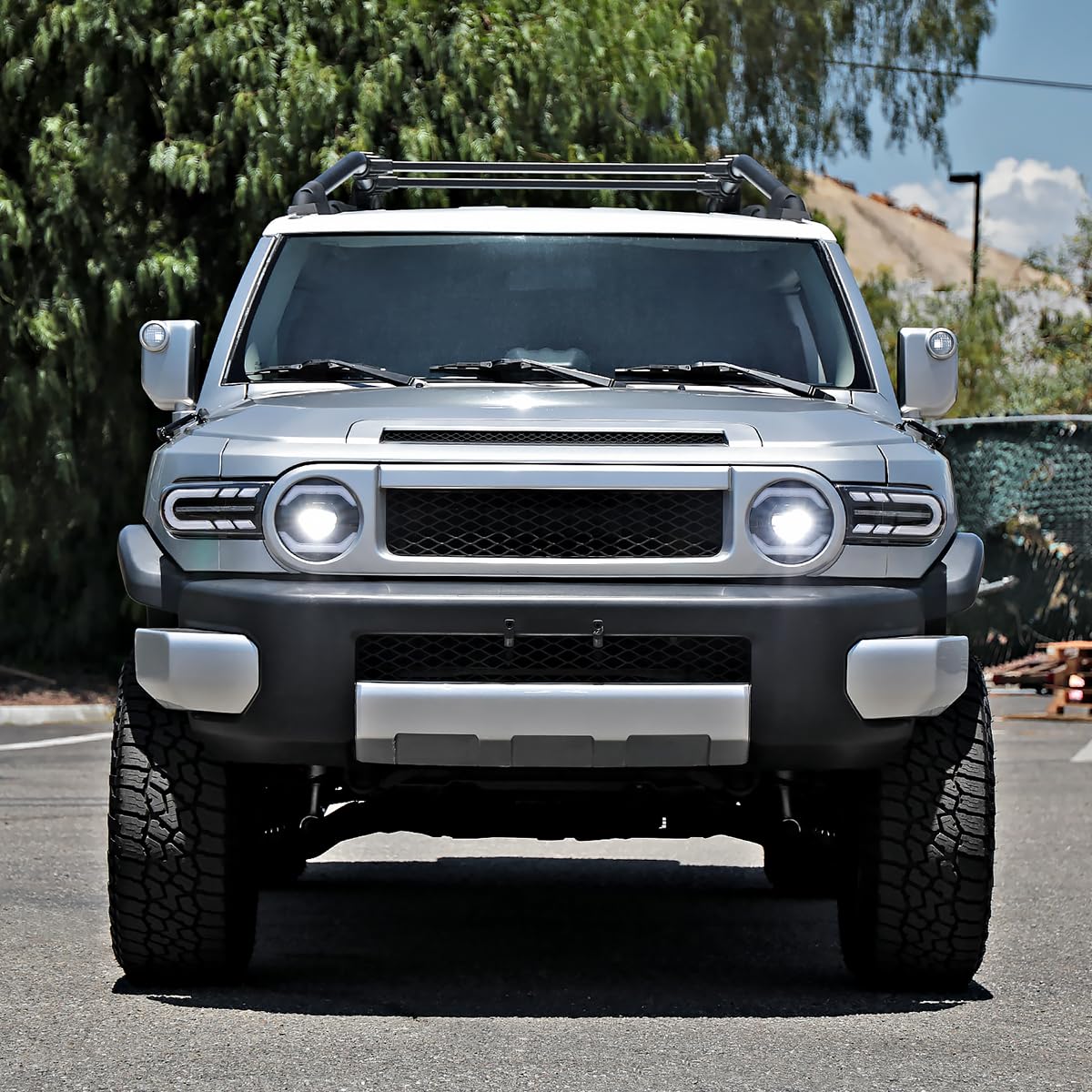Black SPEC-D TUNING Projector Headlights w/LED Sequential Turn Signals and Startup Animation Compatible with 2007-2014 Toyota FJ Cruiser, Left + Right Pair Headlamp Assembly