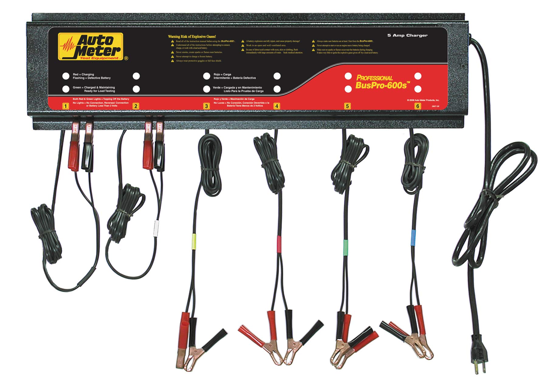 Auto Meter Smart Multi-Battery Charger BUSPRO-600S (6 Channel), 120v 5 amp
