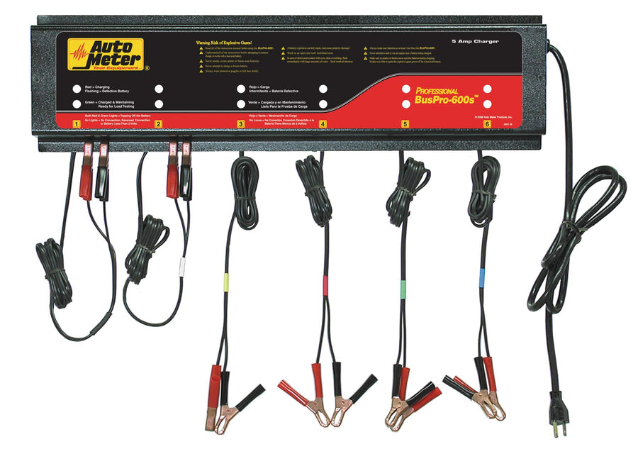 Auto Meter Smart Multi-Battery Charger BUSPRO-600S (6 Channel), 120v 5 amp