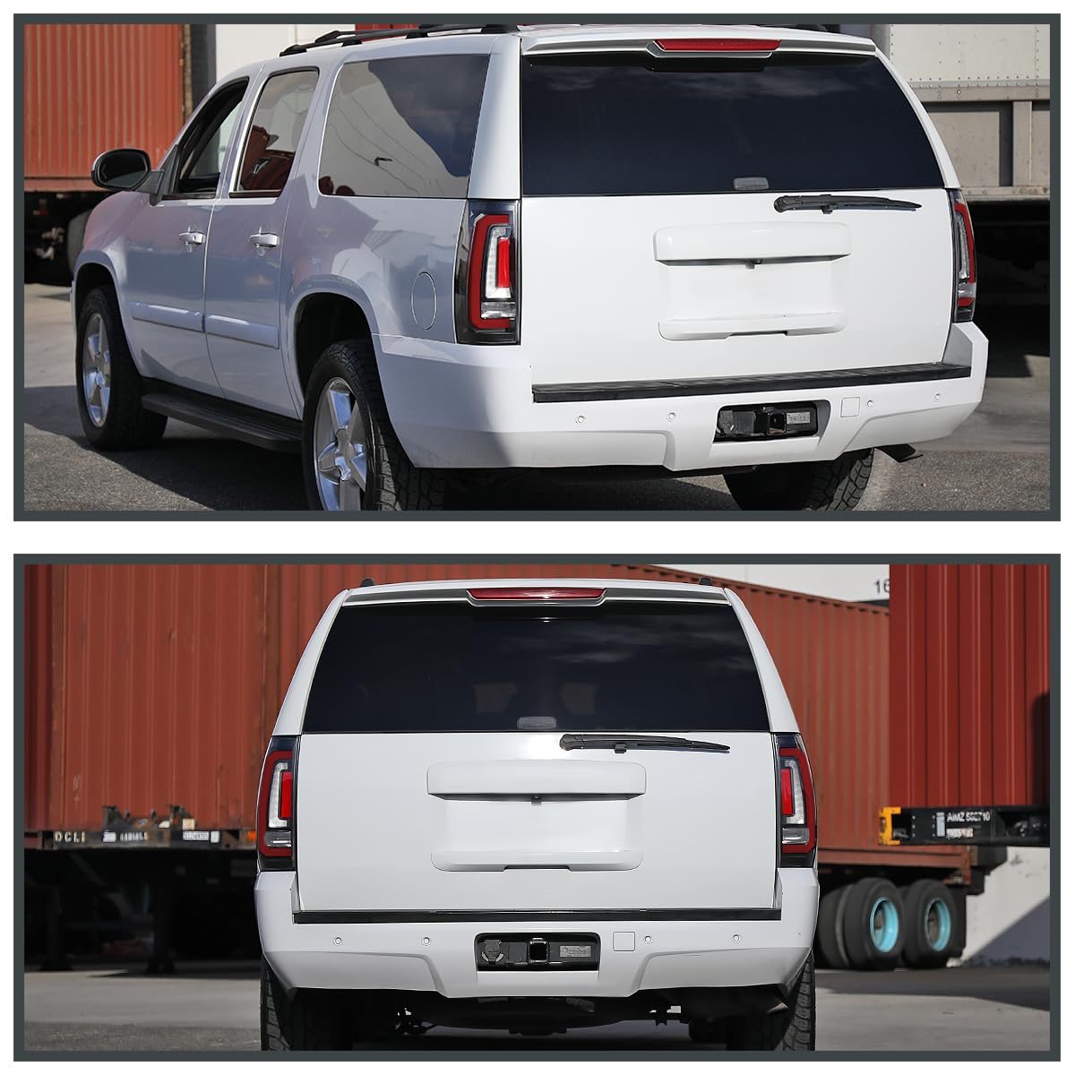 Matte Black SPEC-D TUNING Tail Lights w/Red LED Sequential Turn Signals and Startup Animation Compatible with 2007-2014 Chevy Tahoe, Suburban, GMC Yukon/Denali/XL, Left + Right Pair Assembly