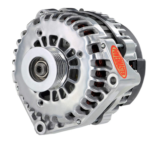 Alt GM Powermaster AD244 Polish 180A 6 grv Pulley w/4 pin VR 1-Wire or OE Hookup