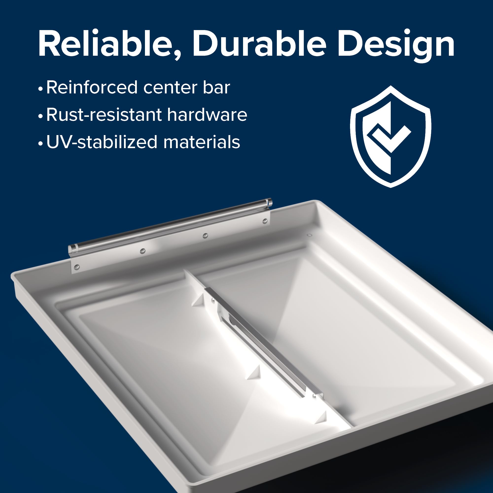 Camco RV Universal Roof Vent Replacement Kit — Fits Standard 14" x 14" Vent Openings – Works with Jensen, Ventline, and Elixir Models – Includes 3 Hardware Options (40195)