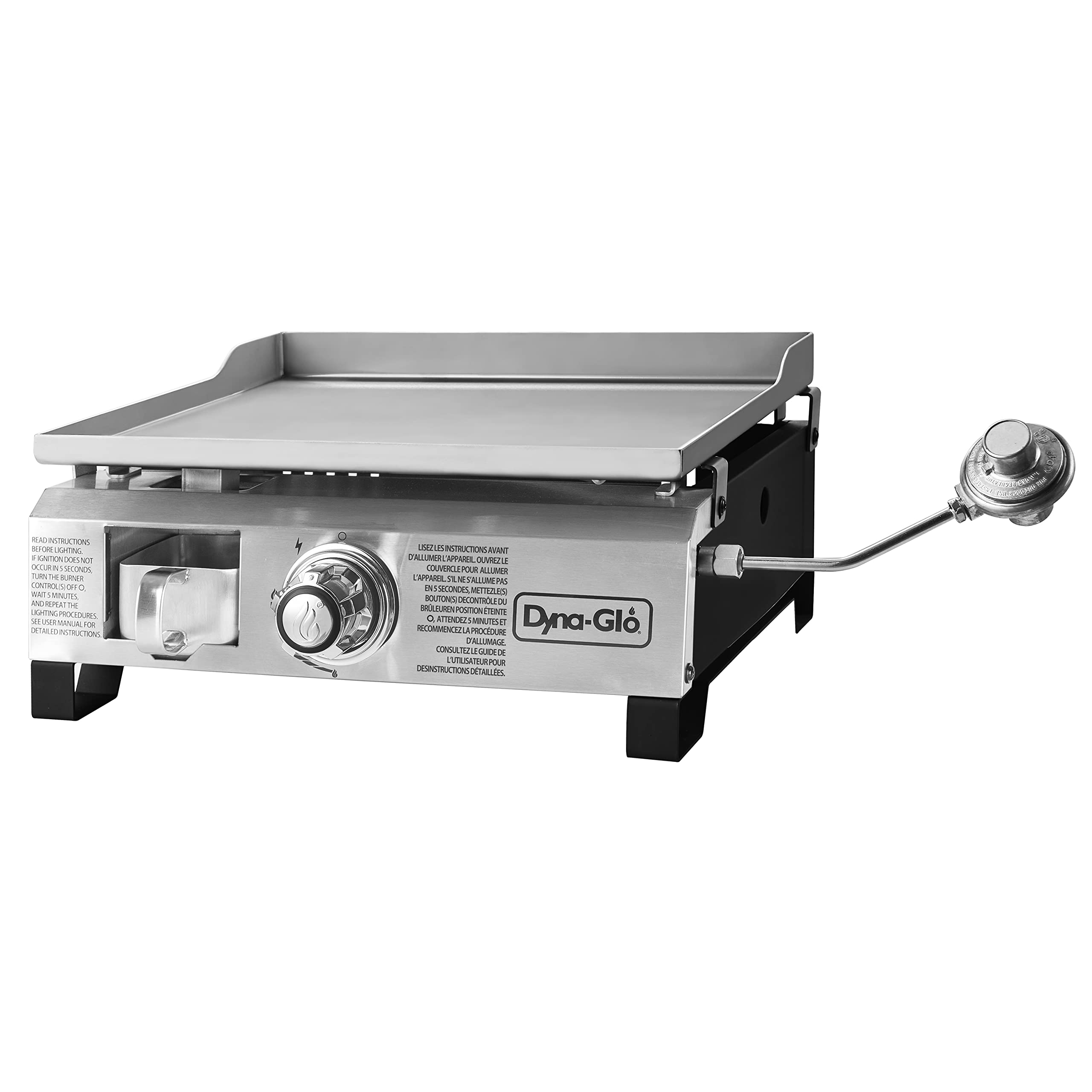 18,000 BTU Portable Liquid Propane Gas Griddle - Stainless Steel