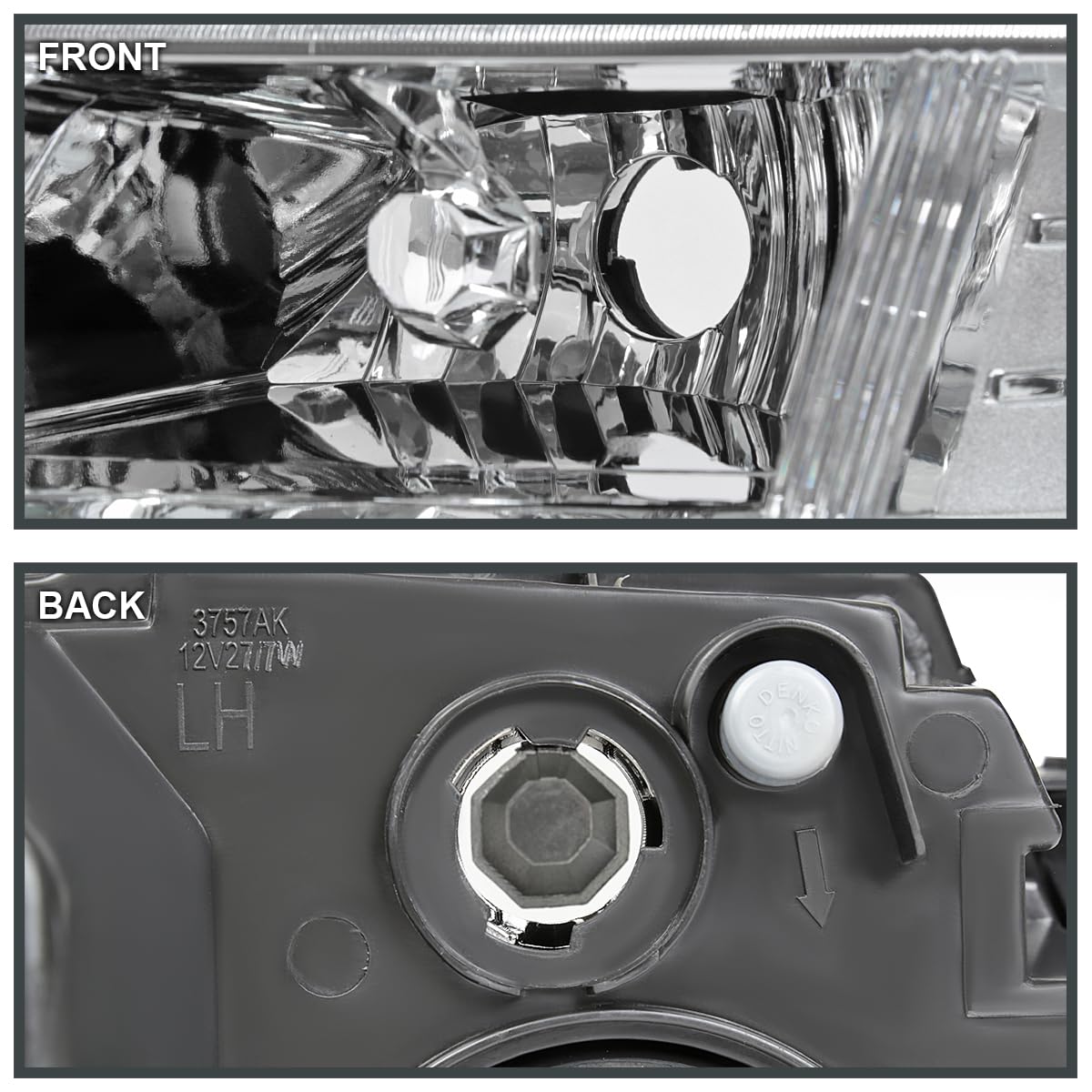 Chrome Headlights SPEC-D TUNING Compatible with 2009-2020 Dodge Journey, Left + Right Pair Headlamps Assembly