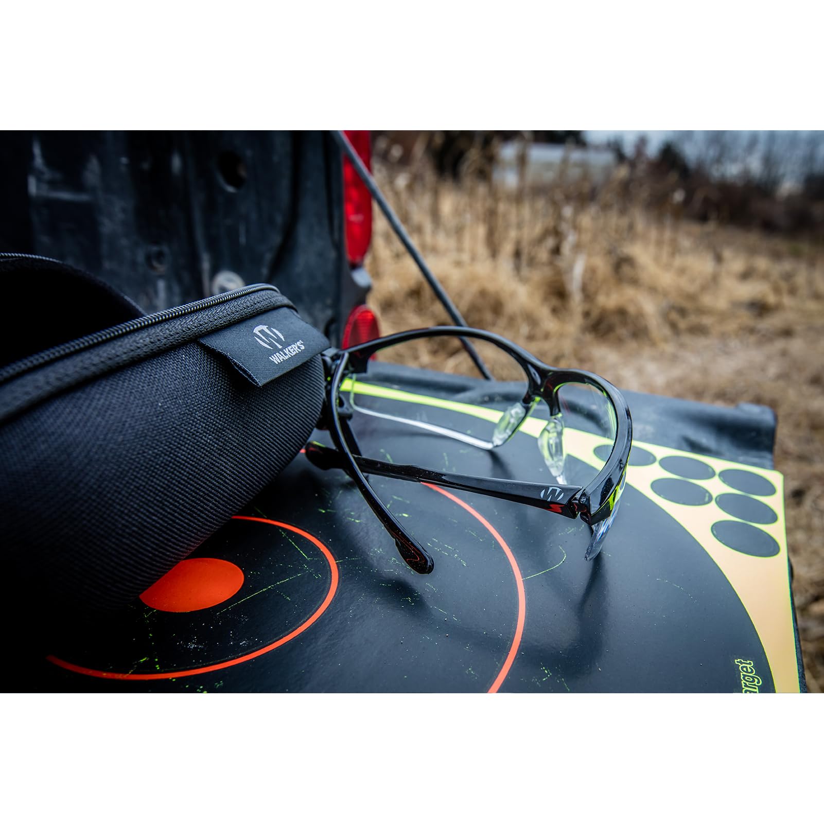 Tanker Walker's Open Frame Shooting Glasses Clear w/CASE
