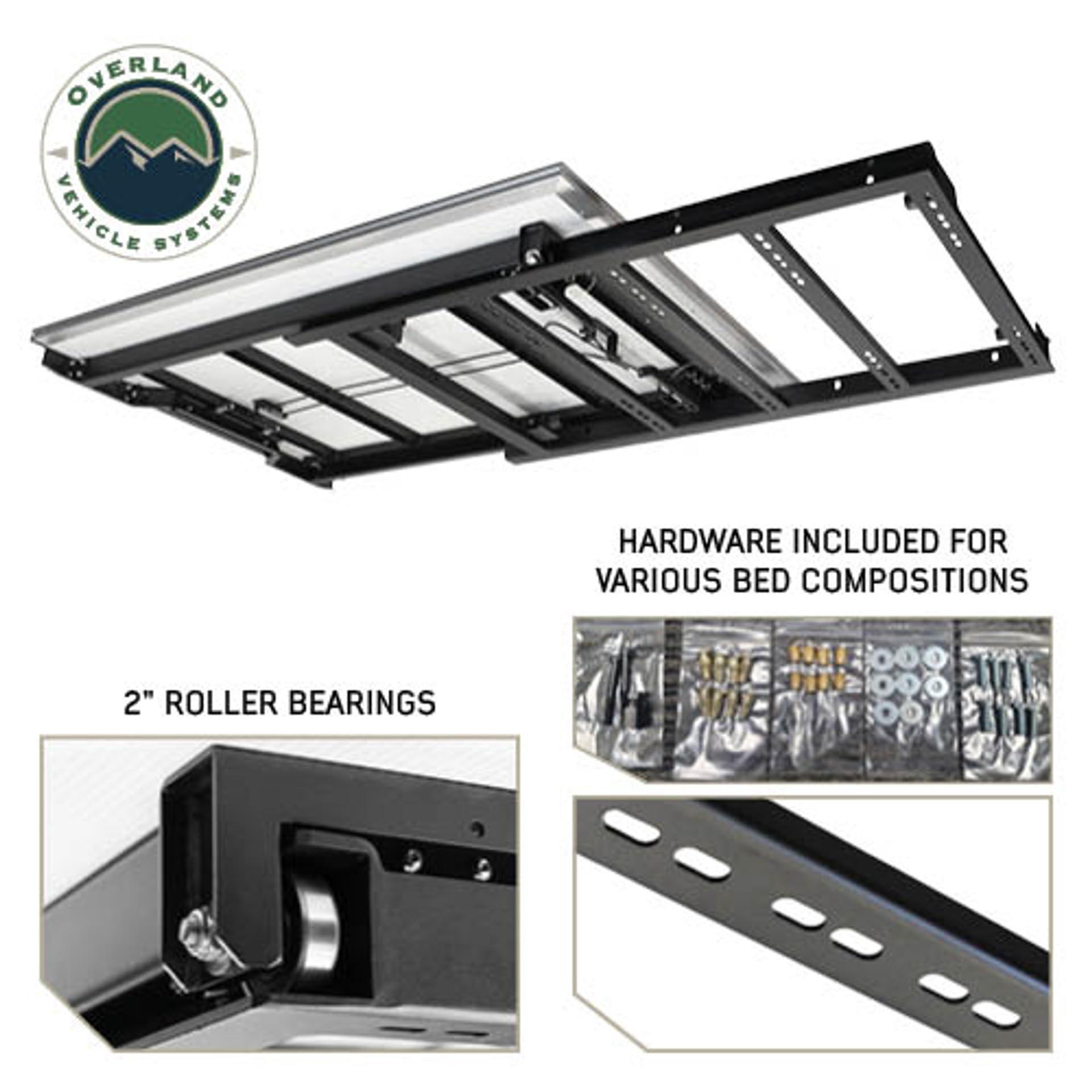 Overland Vehicle Systems Bed Extension for Trucks Pick Up - 75% Extension and Supports up to 1250 lbs - Steel Frame Construction - Universally Sized (Mid-Size Truck - Short Bed - 5.0 ft. Length)